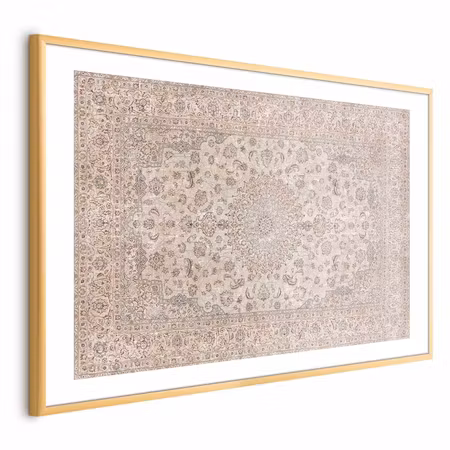 Poster med ram - Sand Carpet - Worn Persian Rug