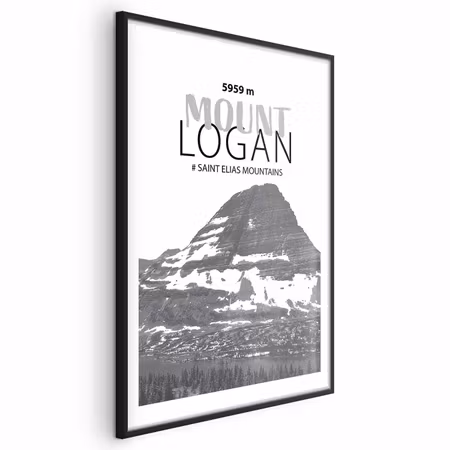 Poster med ram - The Majestic Mount Logan Peak of