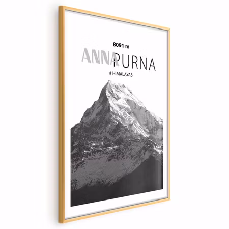 Poster med ram - Majestic Mountain Peak Annapurna