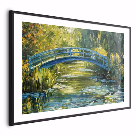 Poster med ram - Impressionist Bridge - Painting