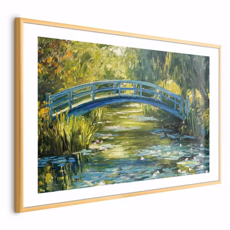 Poster med ram - Impressionist Bridge - Painting