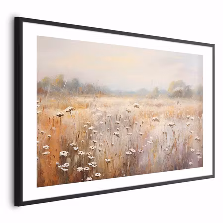 Poster med ram - Impressionist Meadow Field