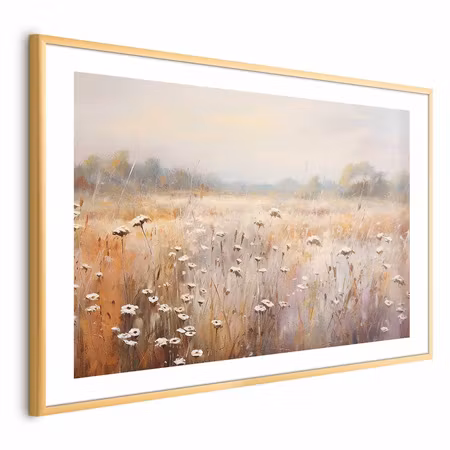 Poster med ram - Impressionist Meadow Field
