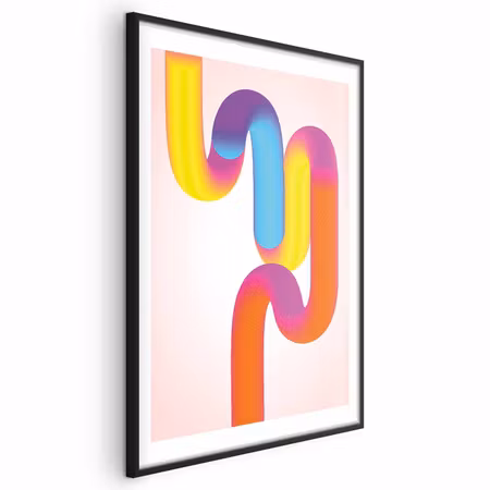 Poster med ram - Rainbow Tubes - Abstract with