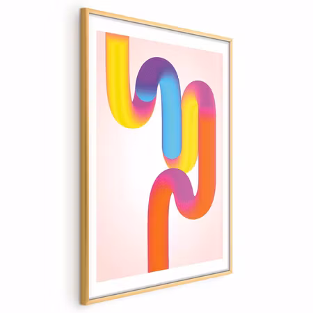 Poster med ram - Rainbow Tubes - Abstract with