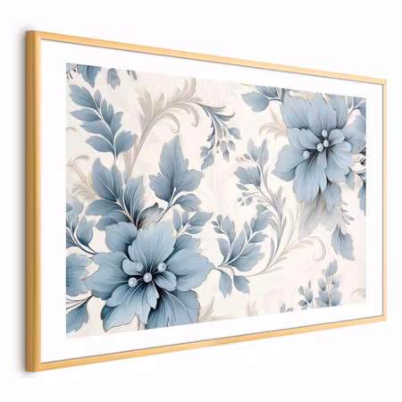 Poster med ram - Turquoise Ornamental Retro