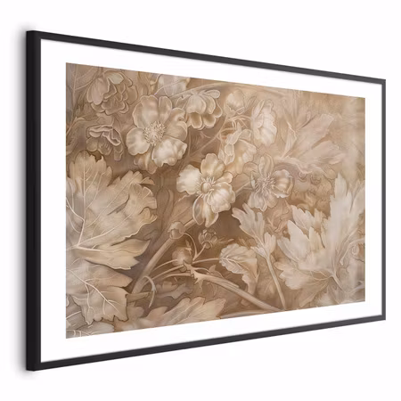 Poster med ram - Ornamental Floral Carvings