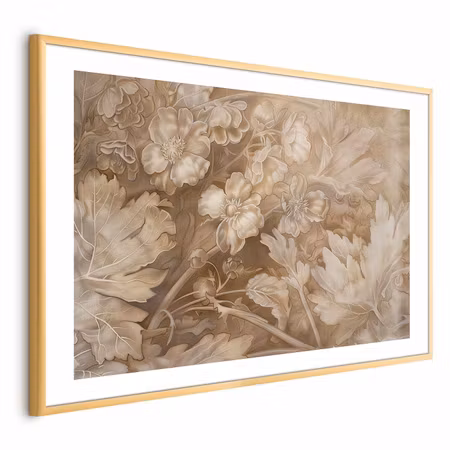 Poster med ram - Ornamental Floral Carvings