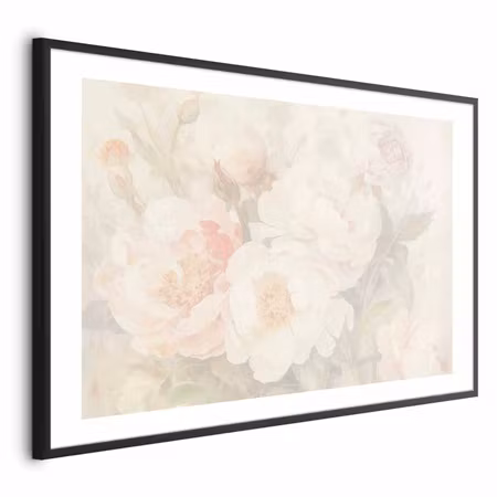 Poster med ram - Peonies in the Mist
