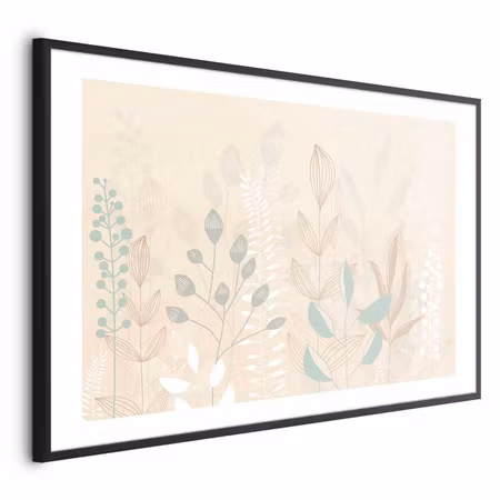 Poster med ram - Pastel-beige Meadow