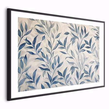 Poster med ram - Delicate Botanical Motif with