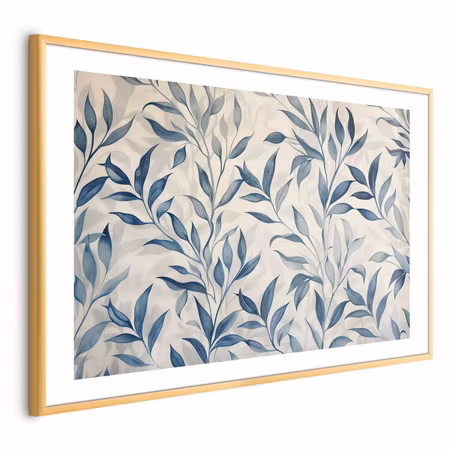 Poster med ram - Delicate Botanical Motif with