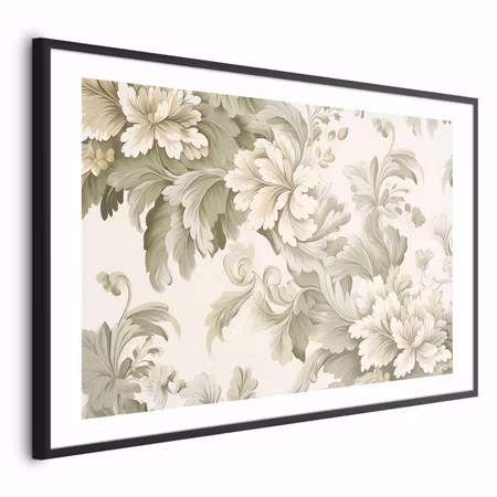 Poster med ram - Vintage Flowers in Light Colors