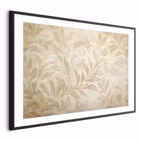 Poster med ram - Sand-colored Leaves and Vines