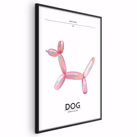 Poster med ram - Holo-dog - Colorful Retro Dog