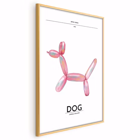 Poster med ram - Holo-dog - Colorful Retro Dog