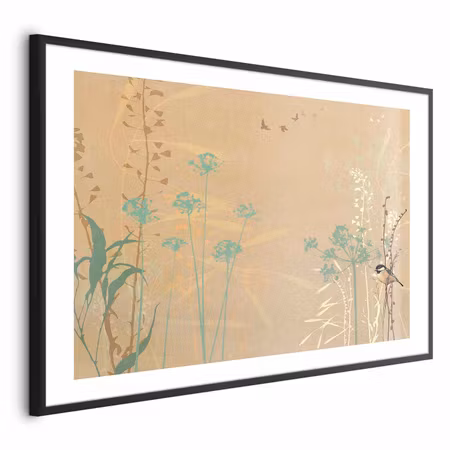 Poster med ram - Bird on a Meadow
