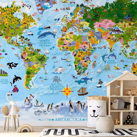 Fototapet - World Map For Kids