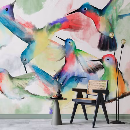 Fototapet - Watercolor Birds