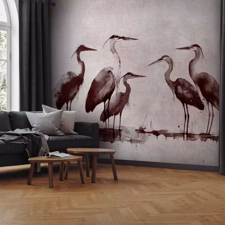Fototapet - Herons Painted with Ink