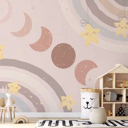 Fototapet - Phases of the Moon Among Stars and