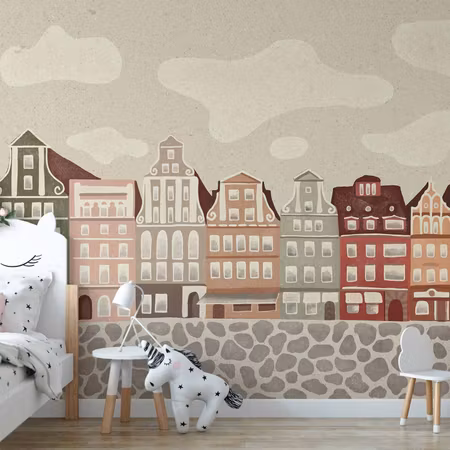 Fototapet - Salt Square Colorful Illustrated