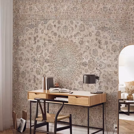 Fototapet - Sand Carpet Worn Persian Carpet with