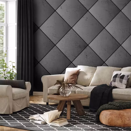 Fototapet - Grey Symmetry Geometric Pattern in