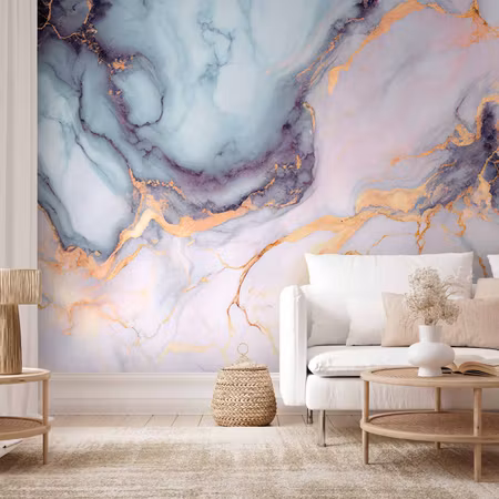 Fototapet - Pastel Stones Pink and Blue Marble