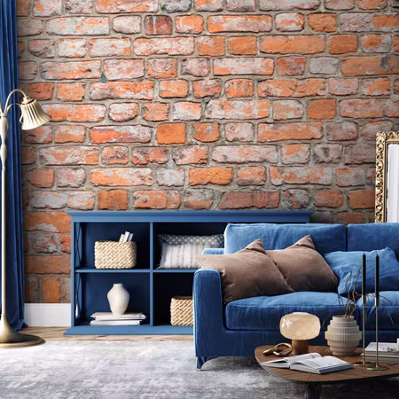 Fototapet - Loft Wall Pattern Imitating an Old Red