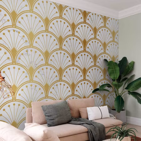Fototapet - Gold and Marble Art Deco Inspired