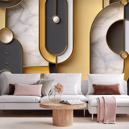 Fototapet - Gold Marble Geometric Pattern