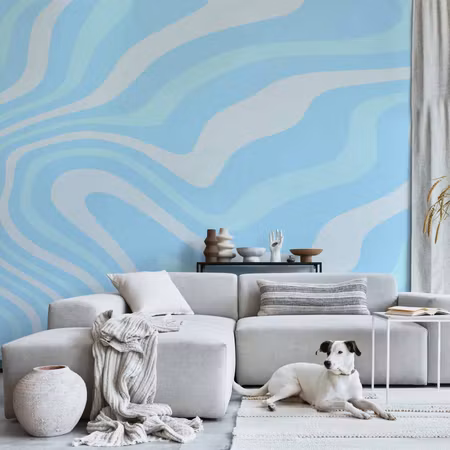 Fototapet - Composition in Blues and Whites