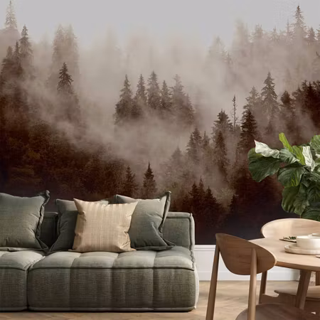 Fototapet - Mountain Forest Sepia