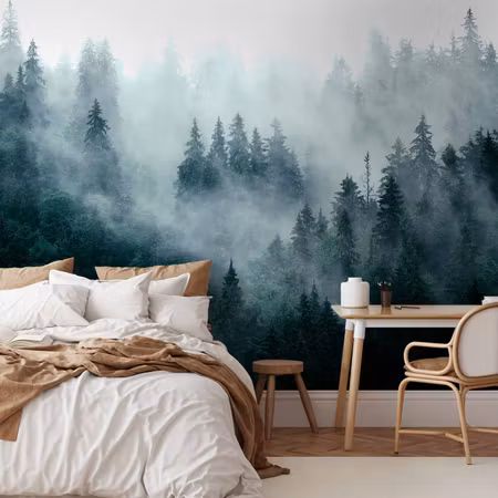 Fototapet - Mountain Forest Dark Green