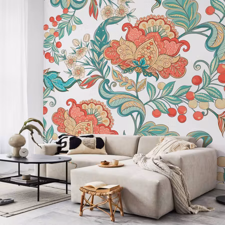 Fototapet - Ethnic Vegetation Plant Motif with