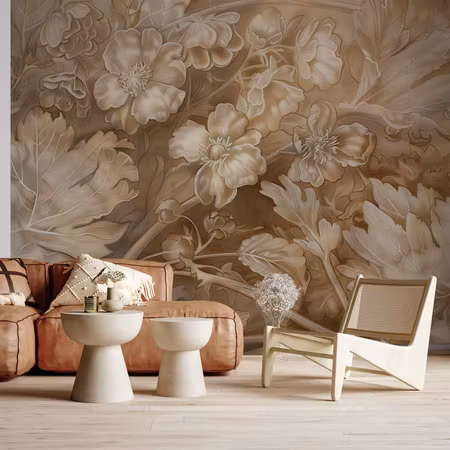 Fototapet - Floral Ornaments Carved in Delicate
