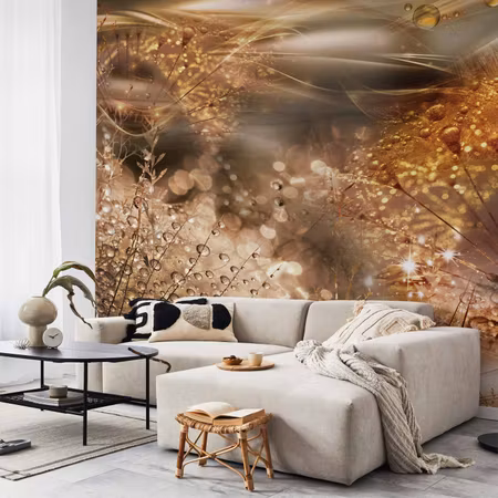 Fototapet - Dandelions World Gold