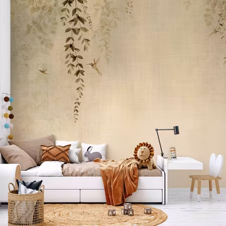 Fototapet - Beige Hummingbirds