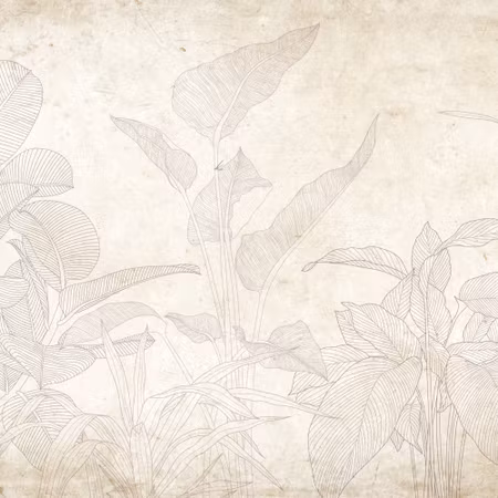 Rund fototapet - Subtle exotic plants