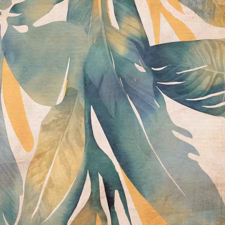 Rund fototapet - Watercolour tropics
