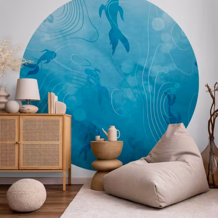 Rund fototapet - Japanese pond