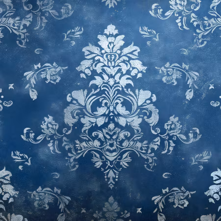 Rund fototapet - Retro ornament in faded blues