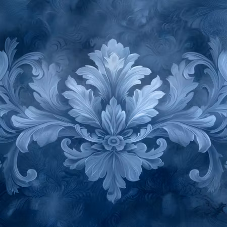 Rund fototapet - Blue ornament in cool shades