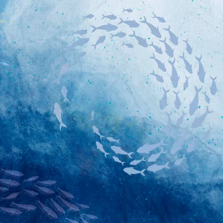 Rund fototapet - Sea depths