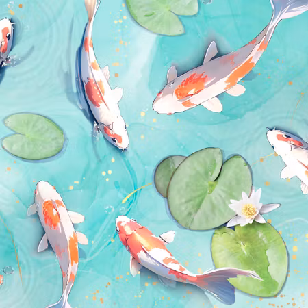 Rund fototapet - Pond in japan