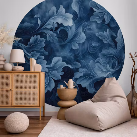 Rund fototapet - Dense dark blue abstract