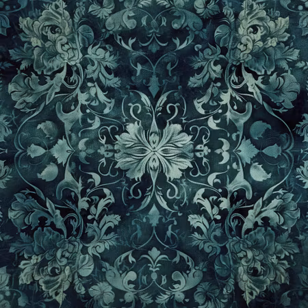 Rund fototapet - Oriental carpet pattern emerald