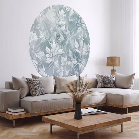 Rund fototapet - Distressed floral patterns