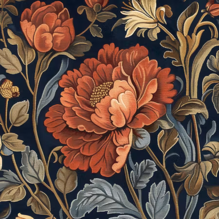 Rund fototapet - Tapestry style large retro